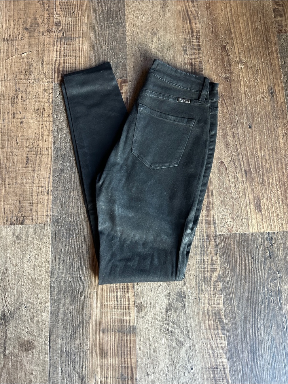 Black, high waisted, Kancan skinny pants.